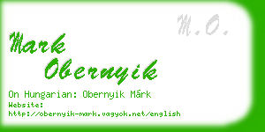 mark obernyik business card